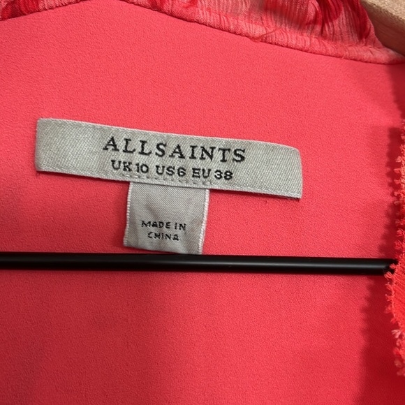 AllSaints Ari Nila Floral-Print Crepe Wrap Dress - Picture 10 of 16